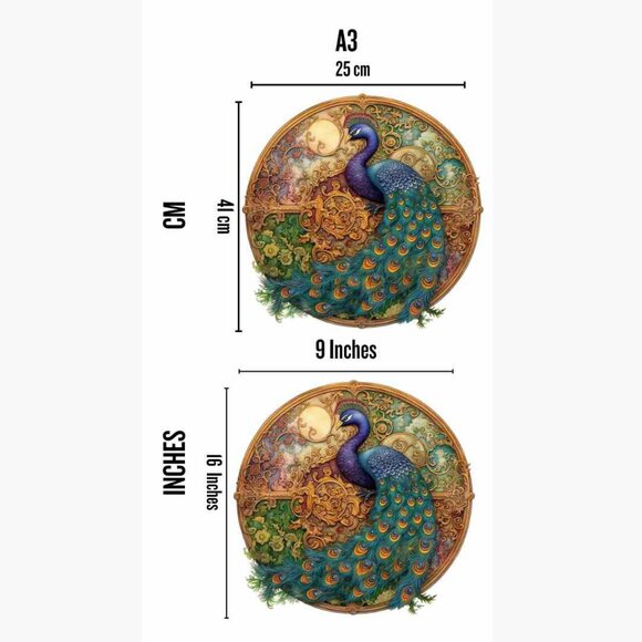 Celestial Peacock wooden jigsaw puzzle - Picture 3 of 4